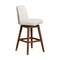 Armen Living Amalie Swivel Bar Stool in Brown Oak Wood Finish with Beige Fabric 840254332089 - alternate 2